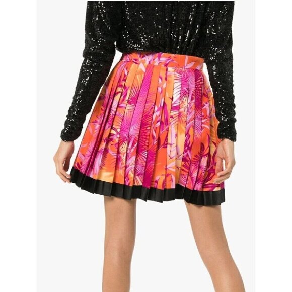 Versace Jungle Print Pleated Mini Skirt 42 US 6 New - Picture 3 of 15